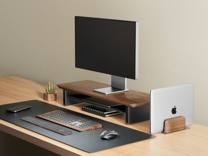 Alberenz® Walnut Wooden Monitor Riser - 1 Monitor