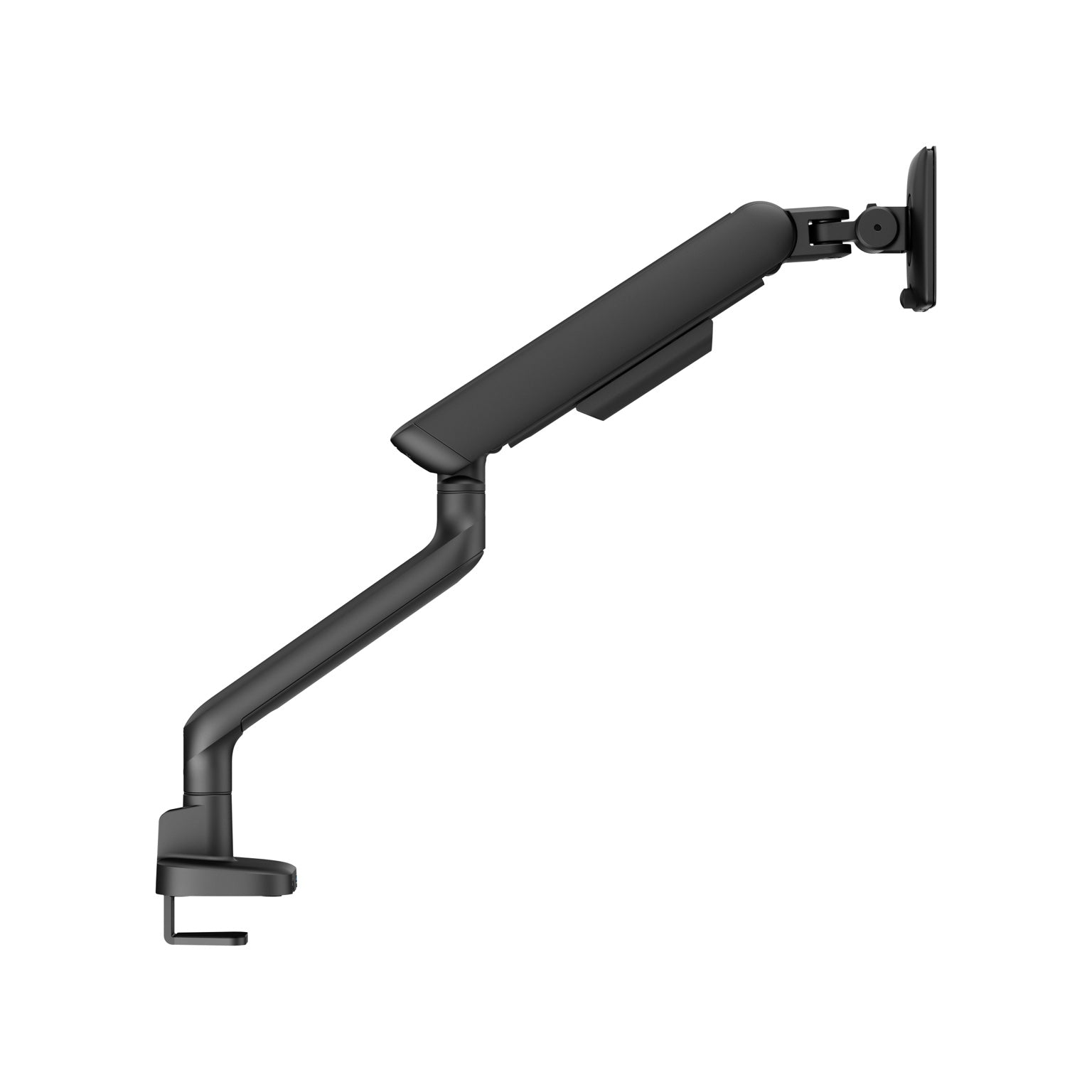 Alberenz single monitor arm gas spring - Up until 40 inch - with USB - Black