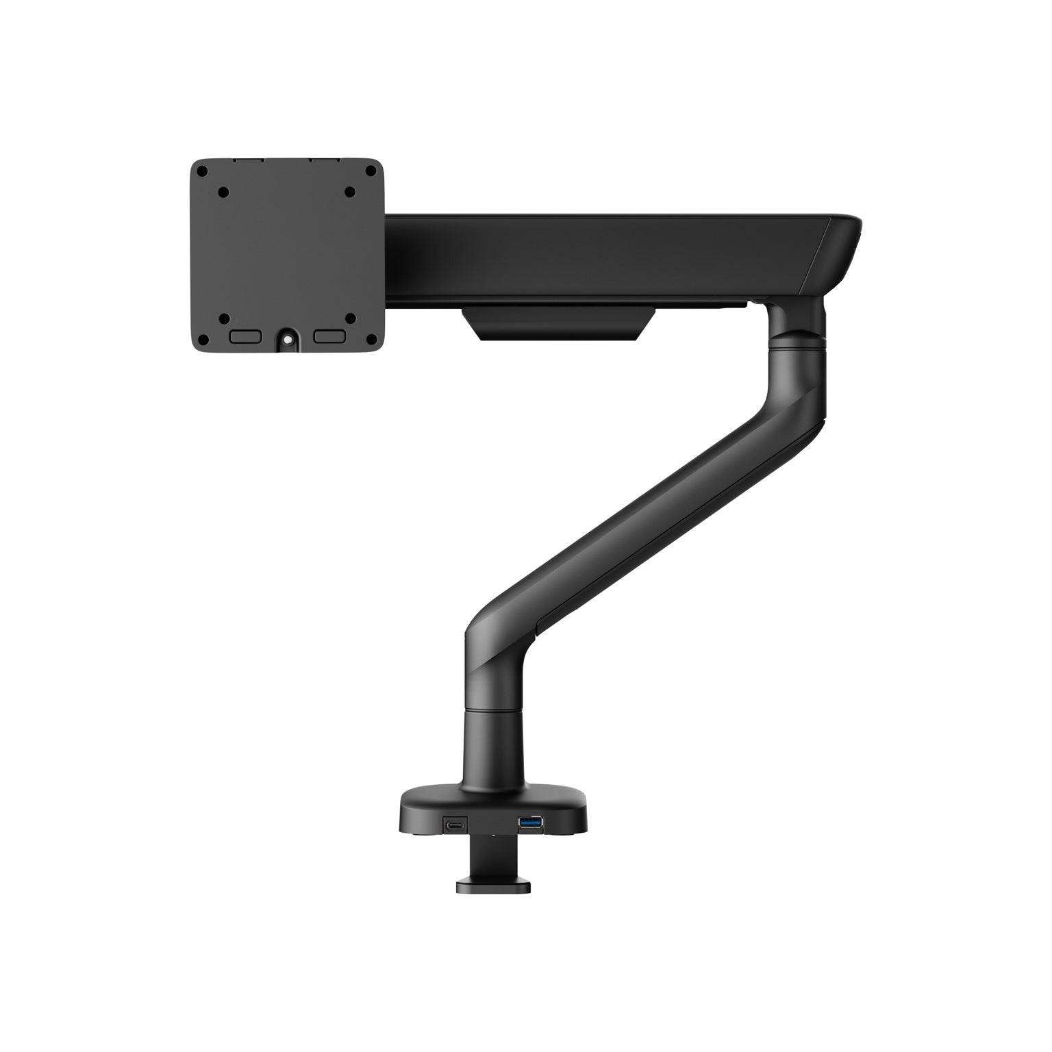 Alberenz single monitor arm gas spring - Up until 40 inch - with USB - Black