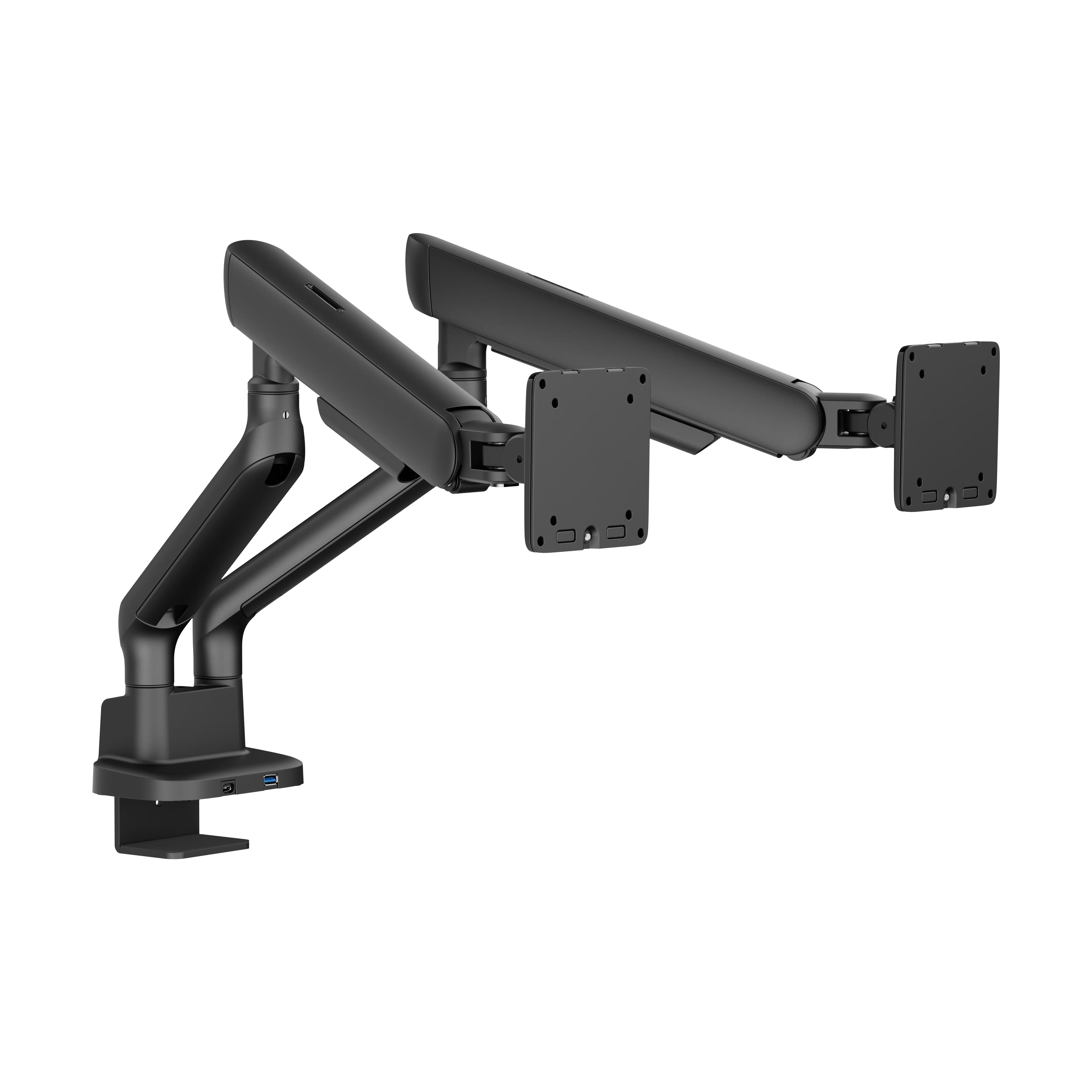 Alberenz Double Monitor Mount Gas Spring - Up until 35" - With USB - Black