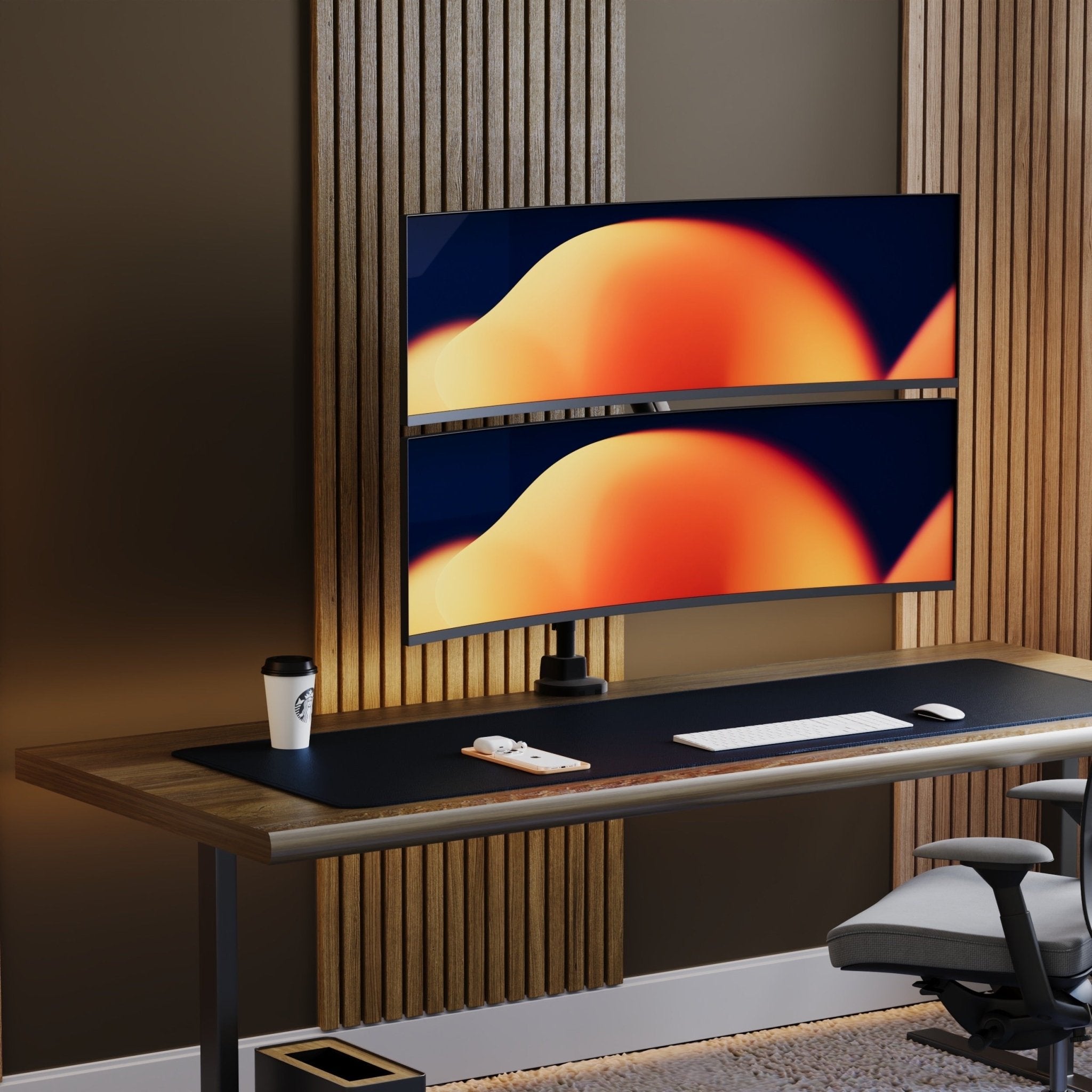 Alberenz® Alberenz Dual Heavy Duty Curved Monitor Mount (up to 2 x 57 inches) - Alberenz - Monitor mount