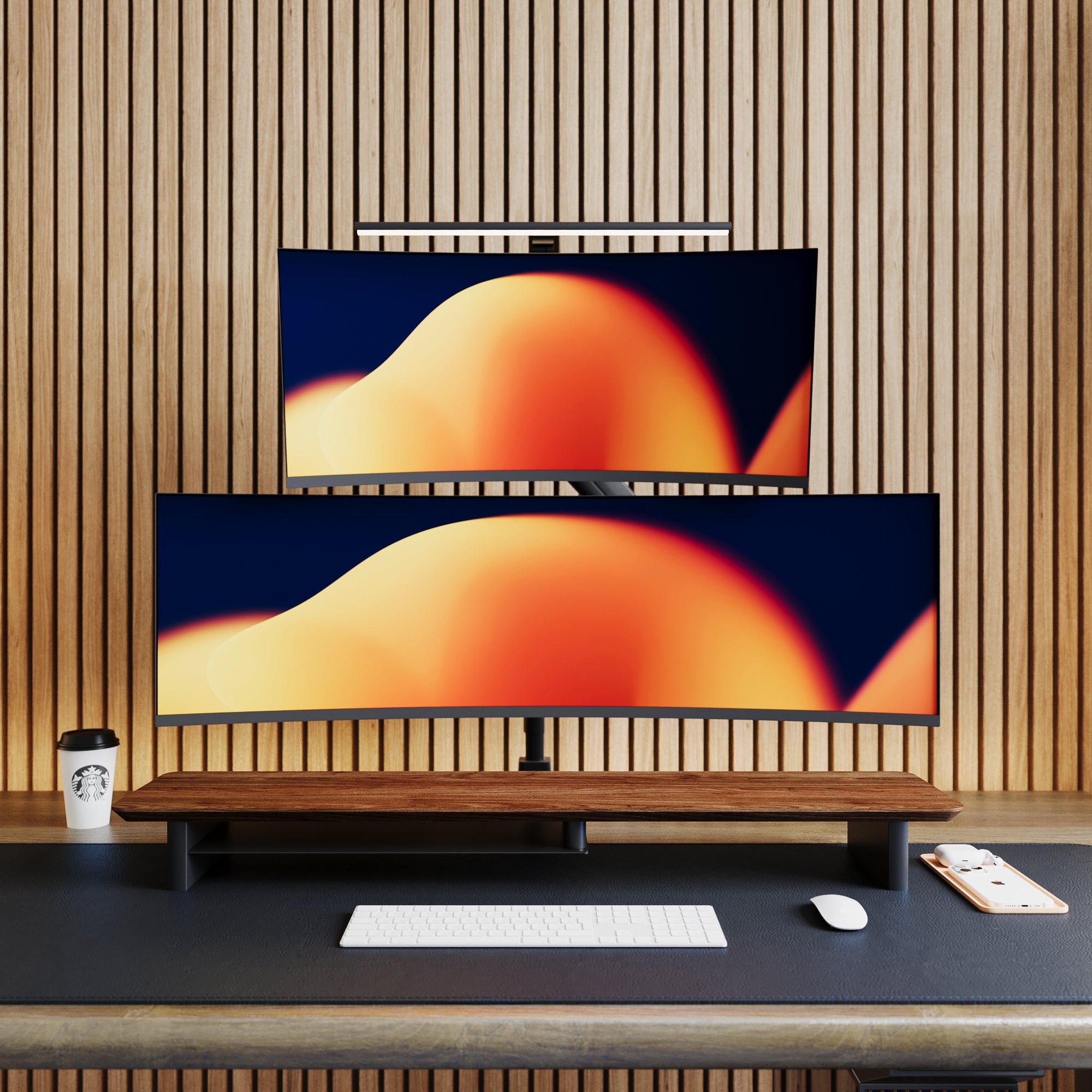 Alberenz® Alberenz Dual Heavy Duty Curved Monitor Mount (up to 2 x 57 inches) - Alberenz - Monitor mount