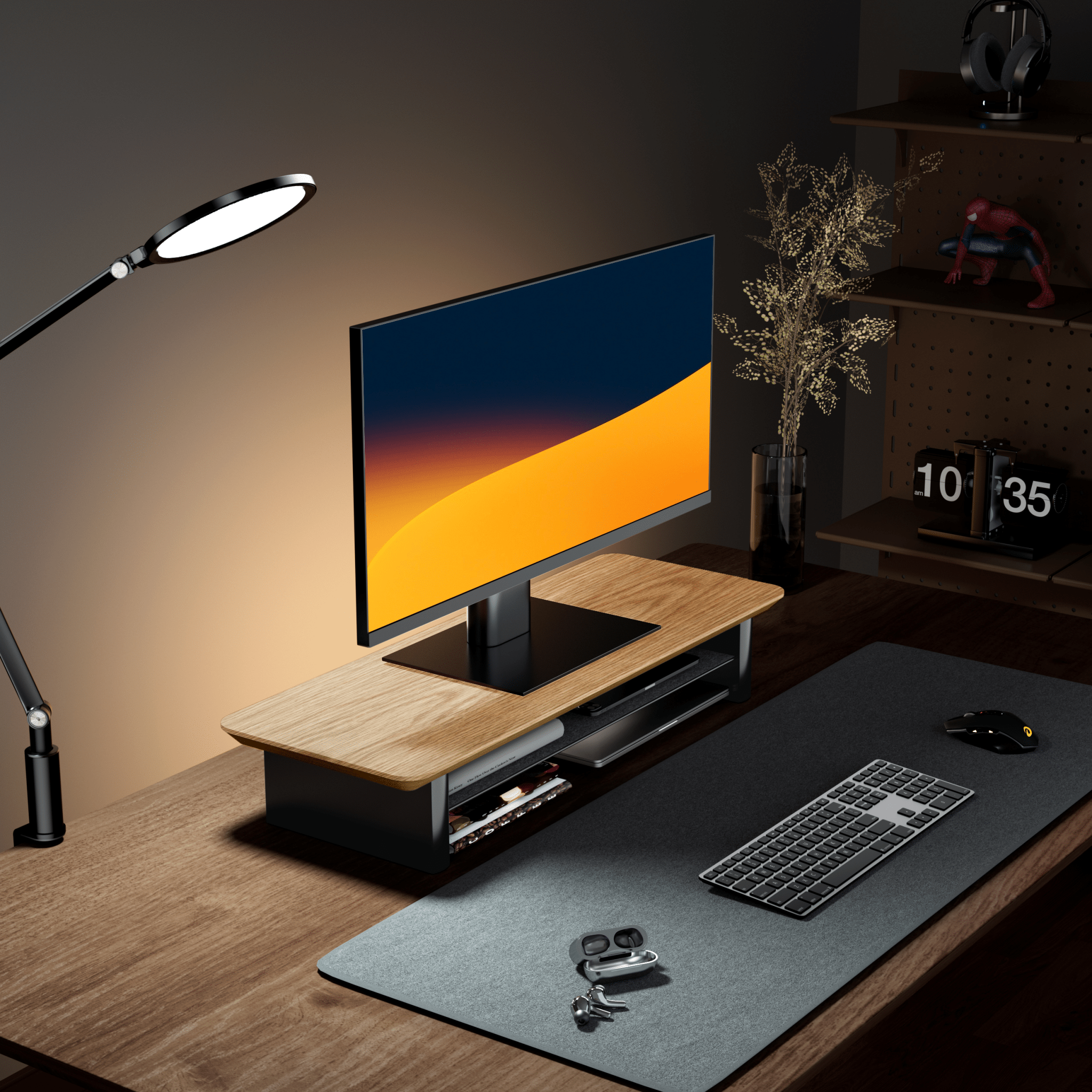 Alberenz® Oak Wooden Monitor Riser - 1 Monitor - Alberenz - Monitor riser