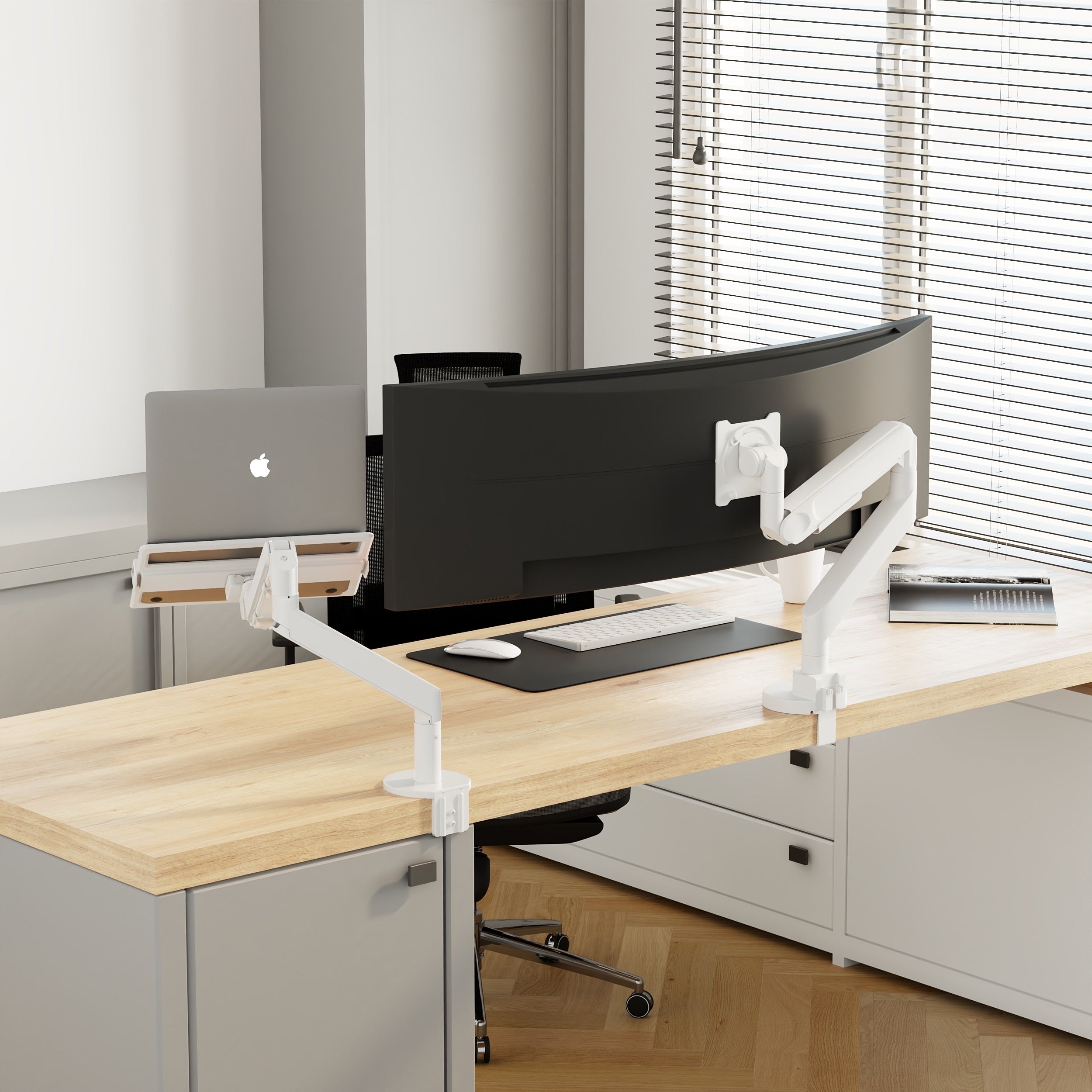 Alberenz® Heavy Duty Gas Spring Monitor Mount White (up to 57 inches)