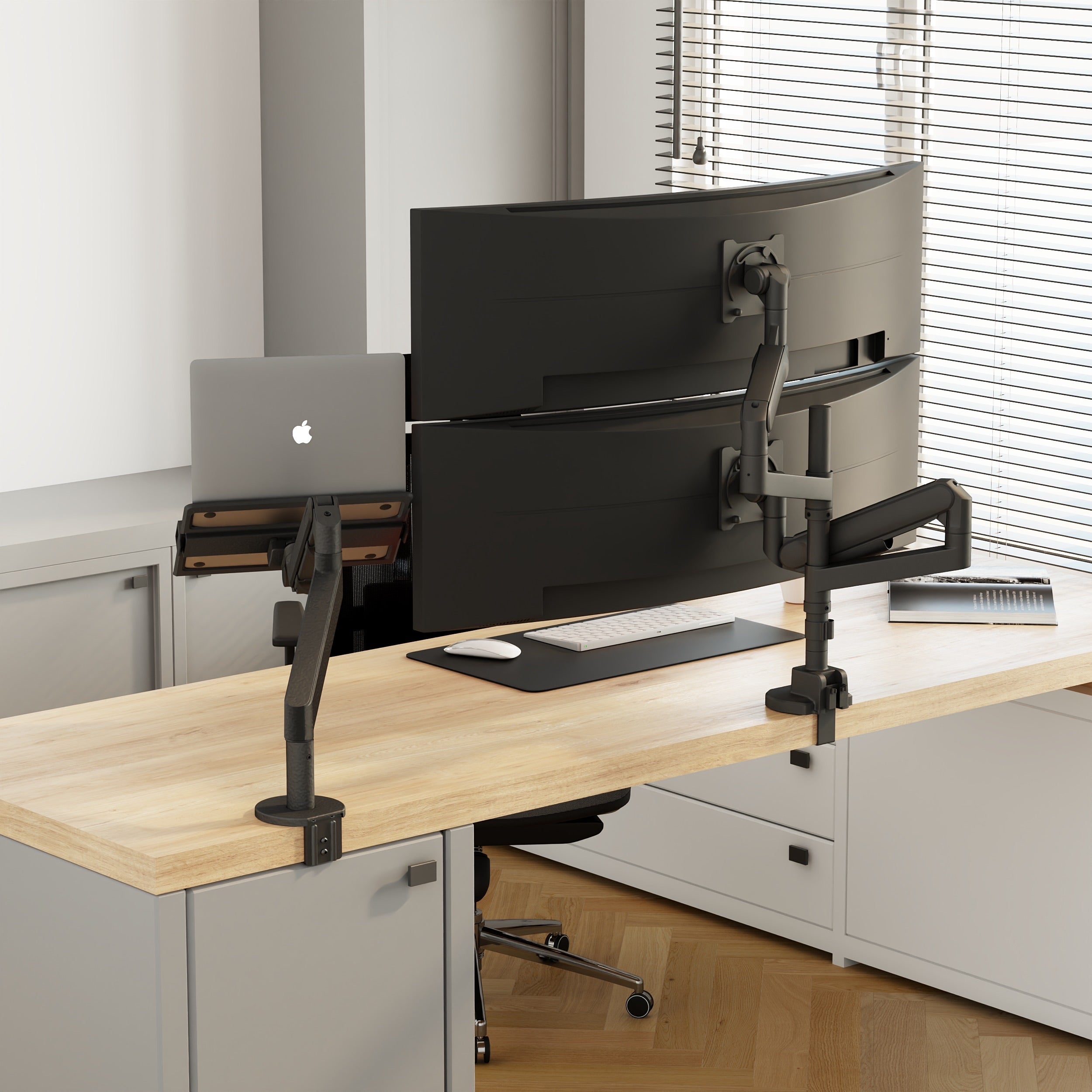 Alberenz® Alberenz Dual Heavy Duty Curved Monitor Mount (up to 2 x 57 inches)