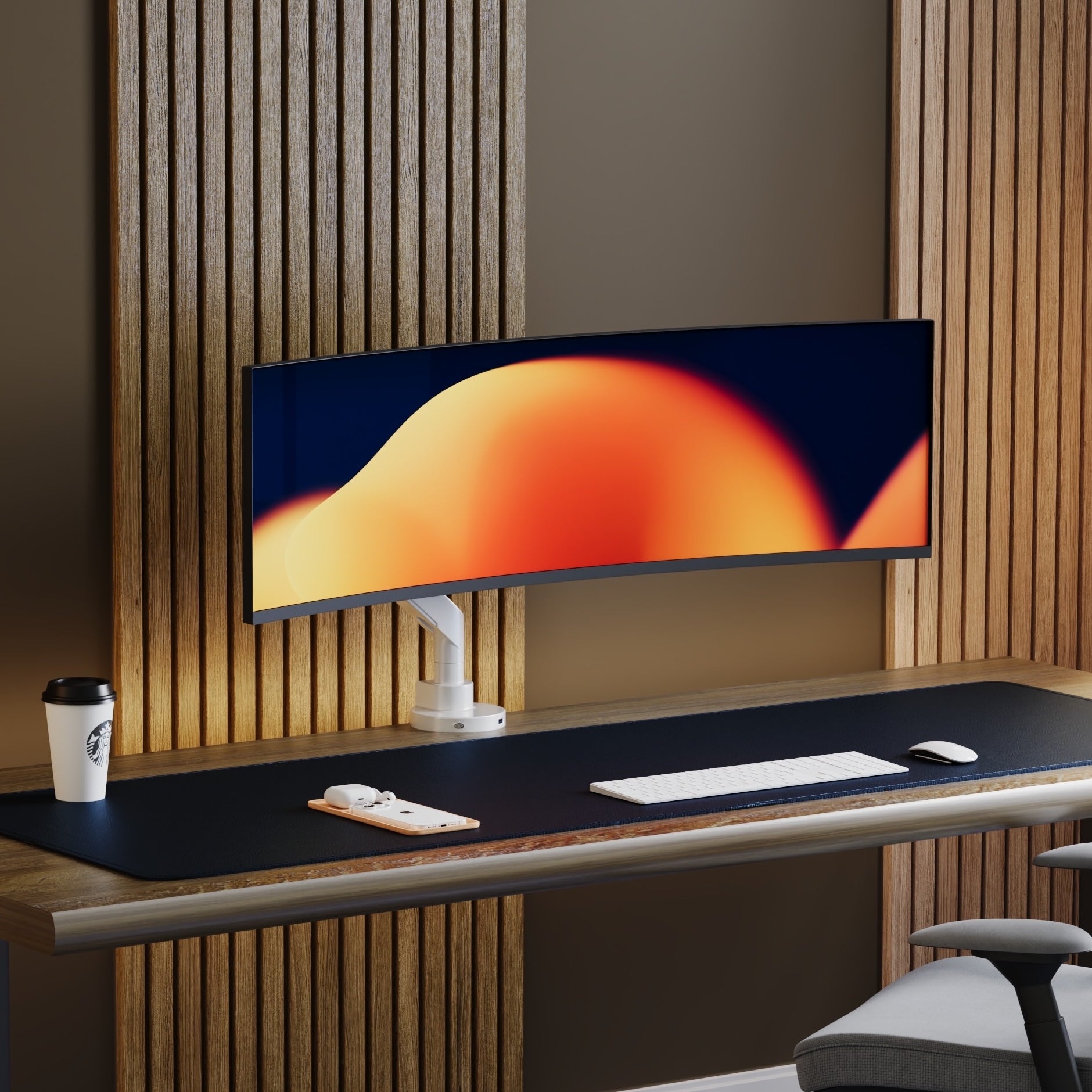 Alberenz® Heavy Duty Gas Spring Monitor Mount White (up to 57 inches)