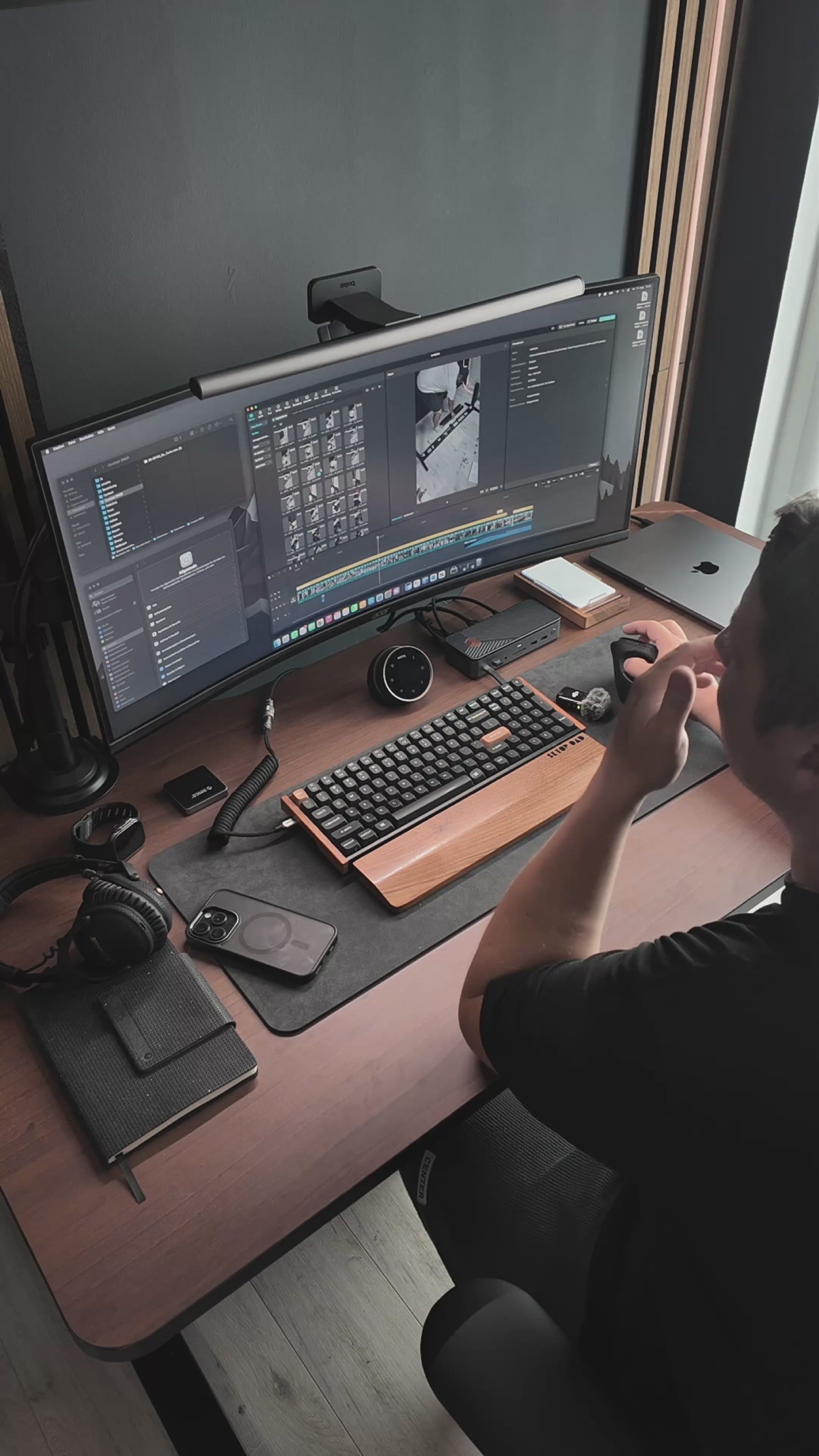 Alberenz® Walnut Wooden Monitor Riser - 2 Monitors